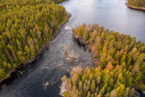 lieksajoki ilmakuva kalastus ruunaan retkeilyalue lieksa